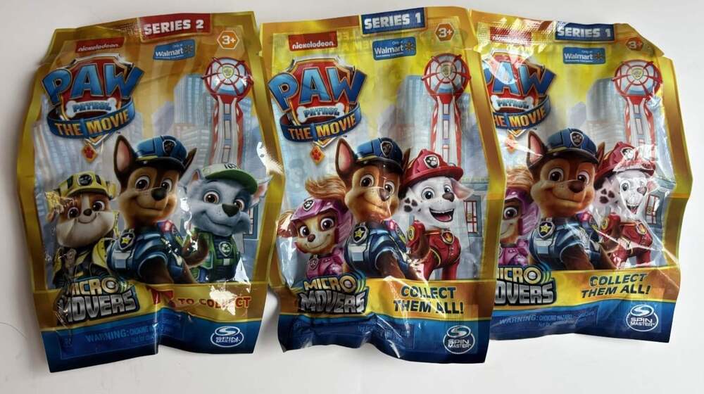 Paw Patrol the Movie Micro Movers Blind Bag Series 1 Series 2 Lot of 3